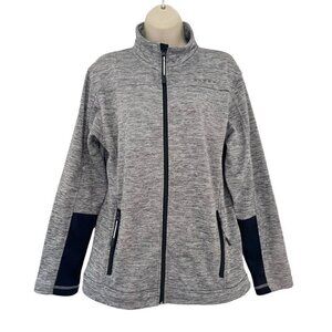 Roper Women's Sz XL Gray Space Dye Polyester Fleece-Lined Full Zip Jacket